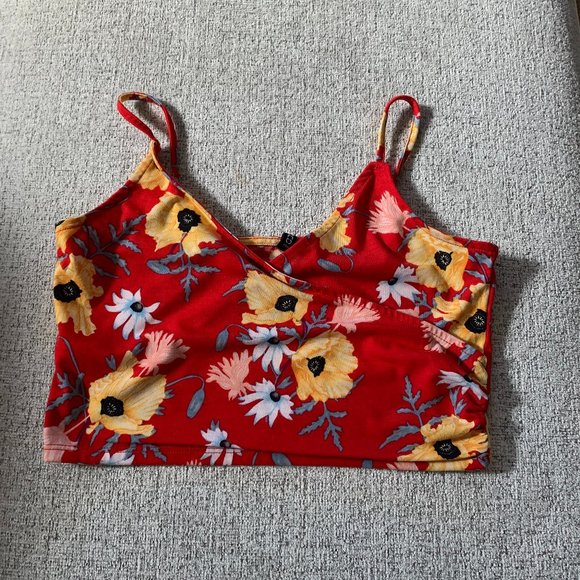 H&M Divided Floral Tank Top, Cropped, size M - Picture 2 of 4